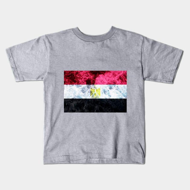 Flag of Egypt – Ocean Waves Kids T-Shirt by DrPen